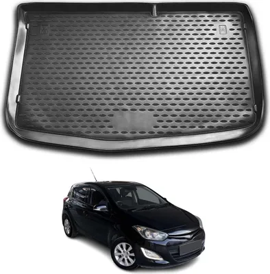 Image de Tapis de coffre pour Hyundai i20 2008-2014 Caoutchouc TPE Noir