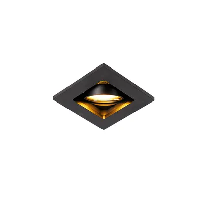 Produktbild von QAZQA - Modern Moderner Einbauspot schwarz verstellbar - Qure I Wohnzimmer I Schlafzimmer - Aluminium Quadratisch - LED geeignet GU10