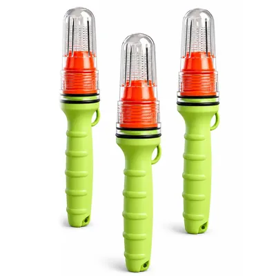 Produktbild von 3er LED Netzmarkierungsleuchten, wasserdicht, Rot/Grün, mit Lichtsensor, für Fischernetze, Bojen, Boote und Rettungsflöße,