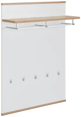 Produktbild von Garderobenpaneel YAMAEL mit 5 Haken und Kleiderstange, modernes Design, 85x119x28 cm