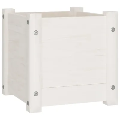 Produktbild von vidaXL Pflanzkübel Weiß 31x31x31 cm Massivholz Kiefer