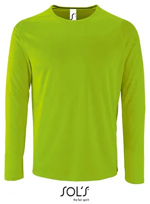 Obrázok produktu pre SOLs 02071 | Pánske športové tričko s dlhým rukávom Sporty - farba: neónovo zelená - veľkosť: S