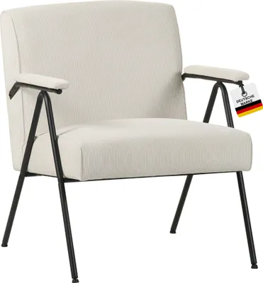 Obrázek produktu pro Designové vintage křeslo Albatros Stanford, kvalitní potah z manšestrové látky v zelené barvě, velmi pohodlné S-pružiny, křeslo do obývacího pokoje, ložnice nebo jako televizní křeslo