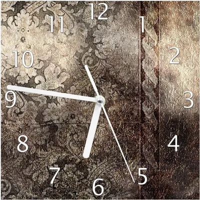 Produktbild von Wallario Design Wanduhr Schnörkelmuster in dunkelbraun aus Echtglas, Größe 20 x 20 cm