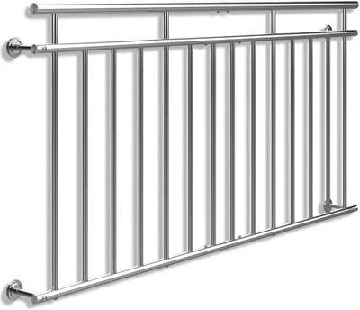 Produktbild von MONZANA® Francouzské balkonové zábradlí z nerezové oceli se snadnou údržbou 90x184cm 14 výplňových tyčí Balkonové zábradlí Zábradlí na terasu Ochrana oken