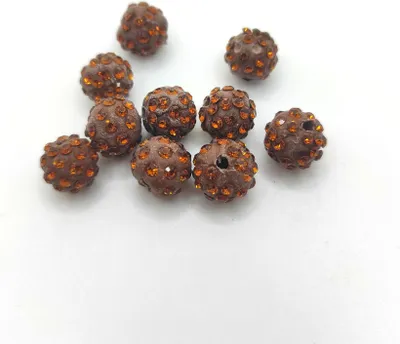 Obrázek produktu pro Shamballa Perlen, glitzer, 8 mm, 15 Stück, Braun dunkel