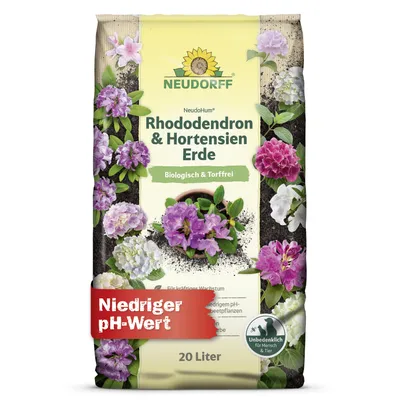 Produktbild von Neudorff NeudoHum Erde für Rhododendron Azaleen Kamelien Eriken Heidepflanzen Heidelbeeren gebrauchsfertig 20 Liter
