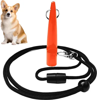 Imagen del producto de Silbato para entrenamiento canino, frecuencia estándar, fabricado en ABS resistente a la temperatura, con correa para llevar, para perros