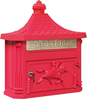 Produktbild von vidaXL Wandmontierter Briefkasten Rot 40,5 x 16 x 45 cm Gussaluminium