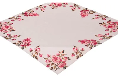 Image de Nappe, nappe carrée, printemps, beige, fleurs, 85 x 85 cm, 064