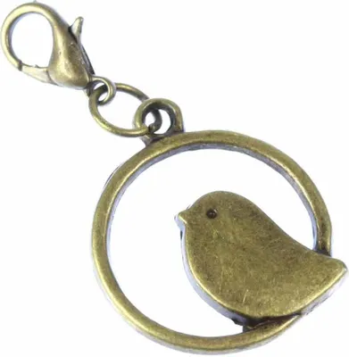 Produktbild von Vogel Charm Anhänger Bettelarmband Miniblings Charms Rahmen Bird Bronze