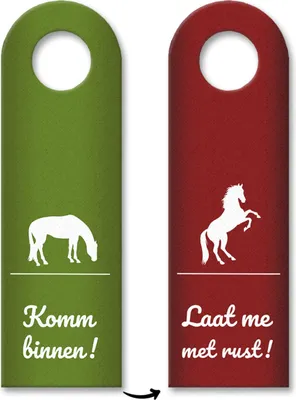 Produktbild von Pferde-Türhänger mit Spruch Leave me alone! - Komm rein!