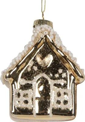 Immagine prodotto di Ciondolo natalizio Clayre & Eef in vetro color oro 7x7x9 cm