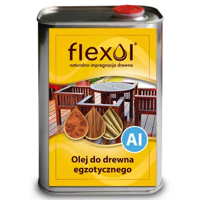 Obrázek produktu pro Olej na exotické dřevo 1L - Přírodní teakový olej na zahradní nábytek, terasy a interiéry Flexol