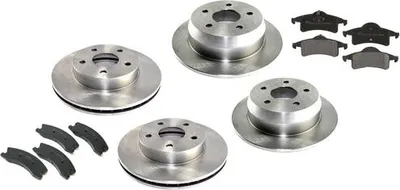 Zdjęcie produktu dla Tarcze hamulcowe + klocki hamulcowe przednie + tylne Akebono Jeep Grand Cherokee WJ 99-04