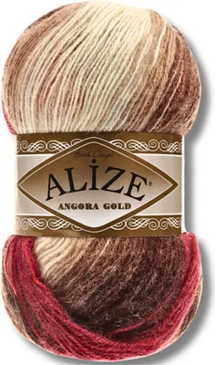 Productafbeelding van Alize 1x 100g Angora Gold Batik garen, met kleurverloop, geschikt voor haken en breien (4574)
