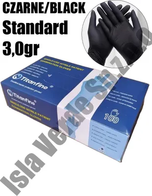Obrázek produktu pro Rukavice Rukavice nitrilové černé TITAN FINE 3 g 100 ks XS
