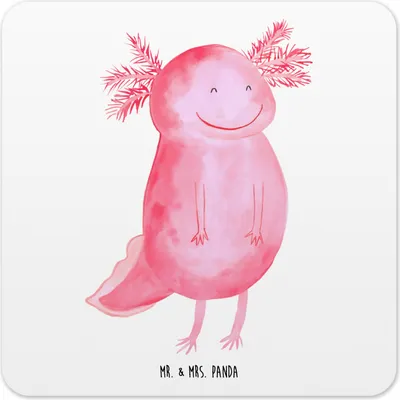 Produktbild von Mr. & Mrs. Panda Flaschenuntersetzer Axolotl Glücklich 15er Set - Weiß - Geschenk, Lurch, Untersetzer für Gläser, Motivation, Glas-Untersetzer, Coaster, Tischuntersetzer