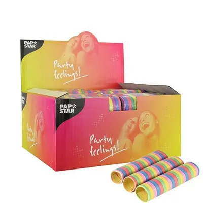 Produktbild von Papstar Luftschlangen 4 m "Stripes", 36 Stück
