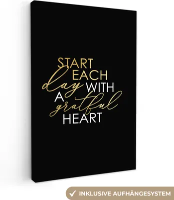 Obrázek produktu pro OneMillionCanvasses® - Plátno - 90x140 cm, Citáty - Srdce - Zlatá - Bílá, Nástěnná dekorace - Nástěnná dekorace - Ložnice