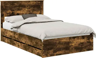 Zdjęcie produktu dla Ramka łóżka Dąb wędzony 120 x 190 cm Drewno inżynieryjne