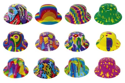 Produktbild von Geburtstagsfeier Silvester Farbe Bunter Hut Freude jahr Party Accessoire Fiesta Comic Design, Farbe: Mehrfarbig