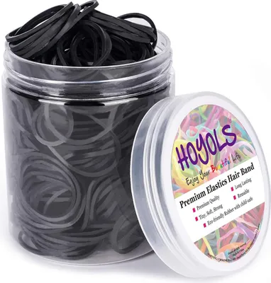 Immagine prodotto di HOYOLS Elastici grandi da 3,8 cm per capelli neri 330 pezzi