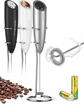 Produktbild von SIMPLETASTE Milchaufschäumer Elektrisch, Handheld Schaumbereiter mit 2 Batterie und Stab, Milk Frother für Cappuccino, Kugelsicherer Kaffee, Latte