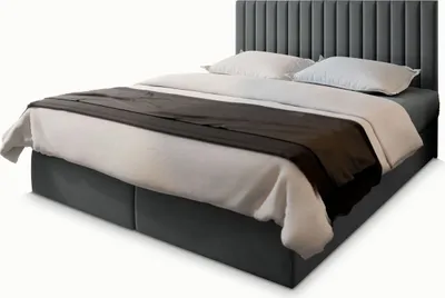 Produktbild von Masseno Boxspringbett BRESEL 180x200 cm Komplett-Set mit Bonell Matratze und Topper, Polsterbett mit Bettkästen -Grau, PAROS 06
