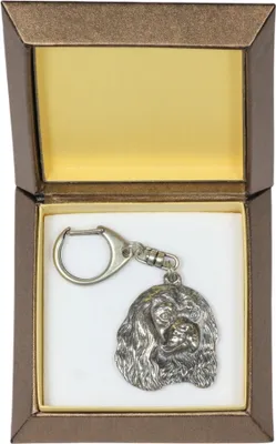 Image de Cavalier King Charles espagnol - Pendentif argenté pour clés avec chien dans un coffret cadeau, décoration pour sac à main, pendentif pour sac à dos de la marque Art-Dog