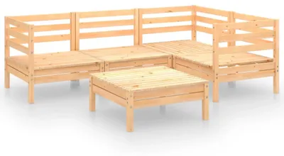Produktbild von vidaXL 5-tlg. Garten-Lounge-Set Massivholz Kiefer