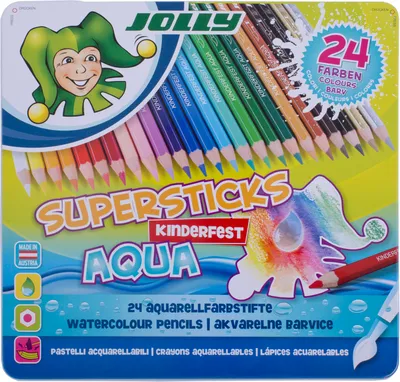 Produktbild von Jolly Buntstifte Supersticks Aqua - 24 Aquarellfarbstifte - verschiedene Farben