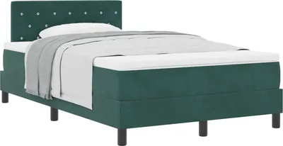 Produktbild von vidaXL Boxspringbett mit Matratze Dunkelgrün 120 x 190 cm Samt