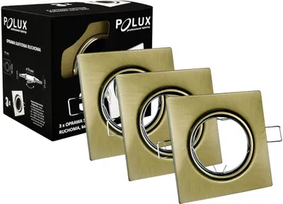 Zdjęcie produktu dla Zestaw 3 x Oprawa halogenowa ruchoma OPIN GOLDLUX (Polux) kwadrat metal patyna MR16 GU10