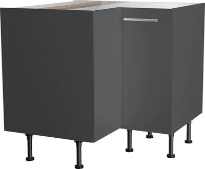 Produktbild von Optifit Eckunterschrank Ingvar420 BxTxH 90 x 58,4 x 87 cm anthrazit matt zerlegt Anschlag reversibel KFIN UEL996-8+