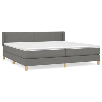 Productafbeelding van vidaXL Boxspringbed met matras, donkergrijs, 200x200 cm, gestoffeerd