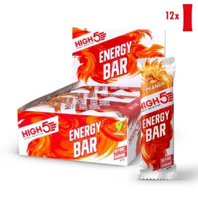 Produktbild von HIGH5 - Energy Bar - Energieriegel mit Erdnussbutter - 12 x 55g - Weicher Riegel mit Kohlenhydraten für langanhaltende Energie
