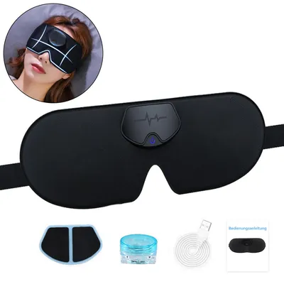 Produktbild von Intelligente 3D Massage Schlafmaske,Elektrisches Augenmassagegerät,4 Intensitätsstufen, 360° Verdunkelung, Naturkautschuk, USB-Aufladbar