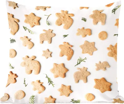 Produktbild von MuchoWow® Zierkissen Sofakissen Wohnzimmer Dekokissen 40x40 cm Weihnachten - Kuchen - Backen - Foto Kissen - Schlafzimmer Dekoration