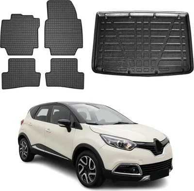Produktbild von Fußmatten & Kofferraumwanne Set für Renault Captur 2013-2016 Gummi Schwarz 5x