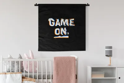 Produktbild von MuchoWow® Wandteppich Wandbehang Spiele - Sprichwörter - Schwarz - Weiß 90x90 cm Tapisserie Dekoration Wandtuch - Wandaufhänger