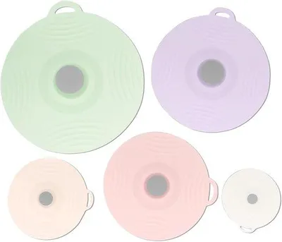 Produktbild von Famanu Silikondeckel 5-teilig - 5 Größen - wiederverwendbare universelle Deckel