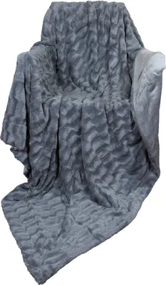 Produktbild von Kuscheldecke Kaninchen-Felloptik 200x150cm extra weich Wohndecke grau
