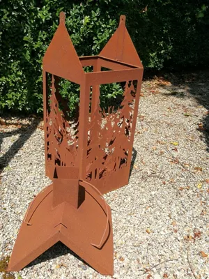 Produktbild von Edelrost Laterne Cervo, Hirschlandschaft Hirschlaterne Cervo - groß 45 cm