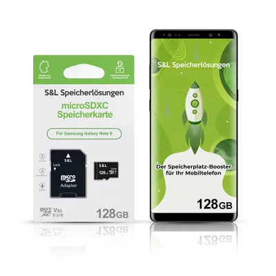 Produktbild von microSD Speicherkarte S&L für Samsung Galaxy Note 8 - Speicherkapazität: 128 GB