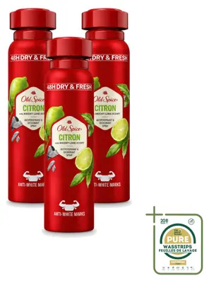 Image de 3 sprays déodorants Old Spice Citron - 150 ml - Lot de 3