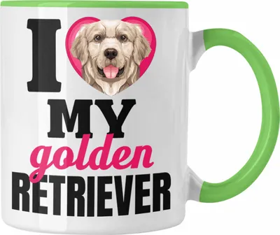 Produktbild von Trendation - Golden Retriever Besitzerin Tasse Geschenk Lustiger Spruch Geschenkidee I Love My Golden Retriever (Grün)