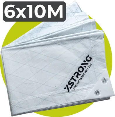 Obrázok produktu pre Xstrong Pro 200 plachta 6x10 biela Vodotesná Super silná s očkami