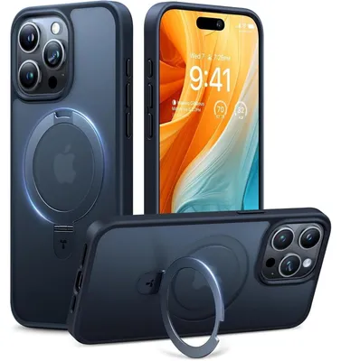 Productafbeelding van Beschermhoes voor iPhone 14 Pro Max met MagSafe en geïntegreerde standaard, zwart