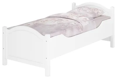 Produktbild von Seniorenbett extra hoch weiß 90x200 Holzbett Einzelbett Zubehör wählbar V-60.40-09Wohne Zubehör
